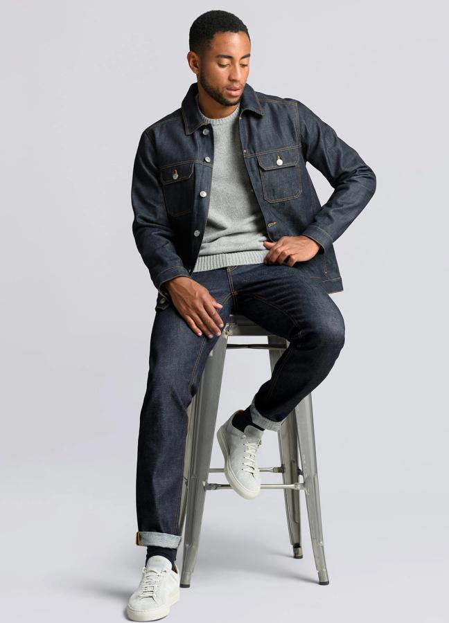 asket raw denim jacket