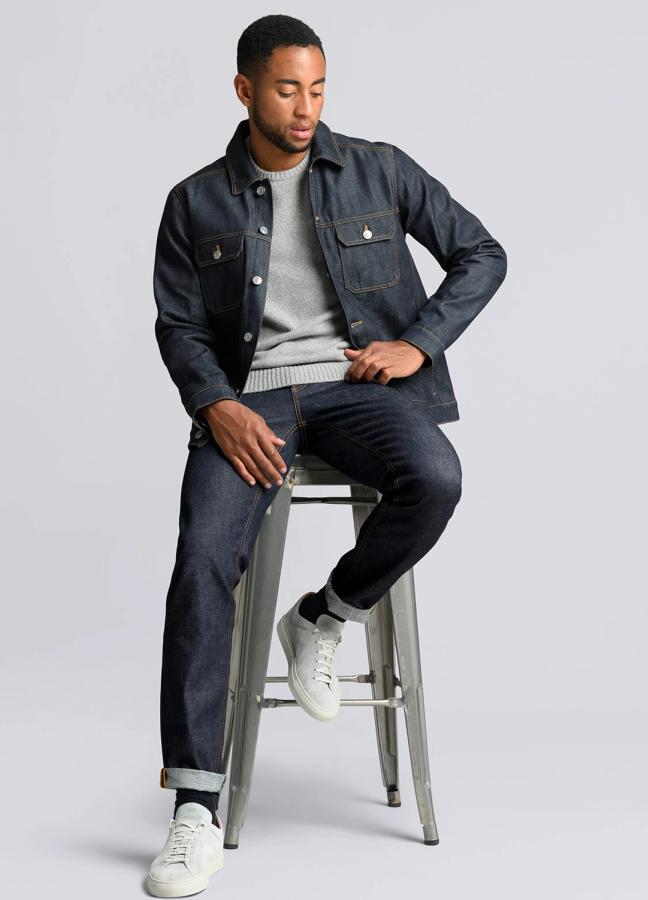 asket raw denim jacket