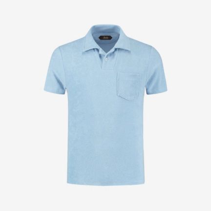 Aurélien Light Blue Towelling Polo Shirt