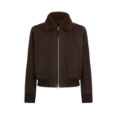 Nubuck Shearling Flight Bomber Jacket