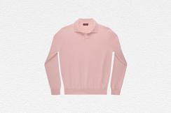 Pink Cashmere Polo Neck Sweater
