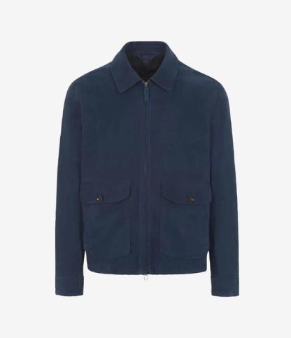 Blouson en nubuck à col chemise