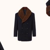 Brioni Double-Breasted Shearling-Trimmed Cashmere Coat