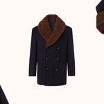 Brioni Double-Breasted Shearling-Trimmed Cashmere Coat
