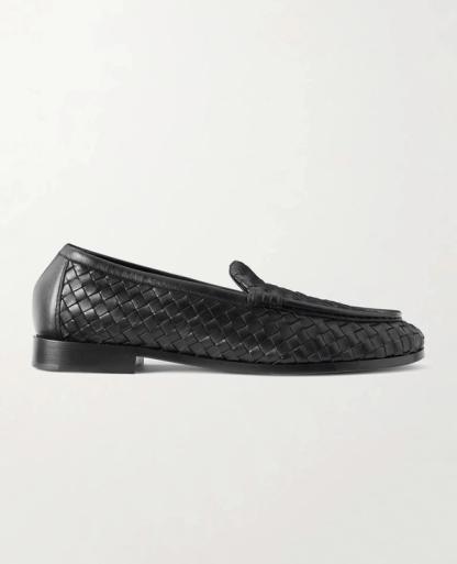 Silenzio Intrecciato Leather Loafers