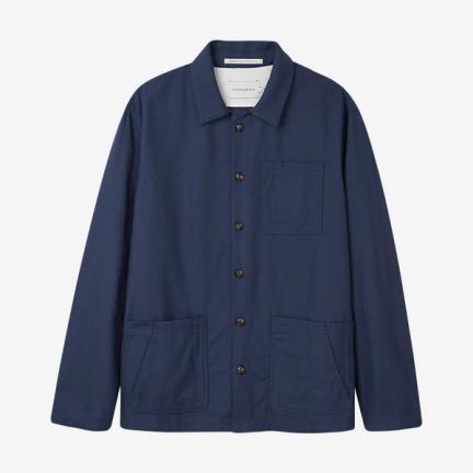 Peregrine Navy Grange Linen Shacket