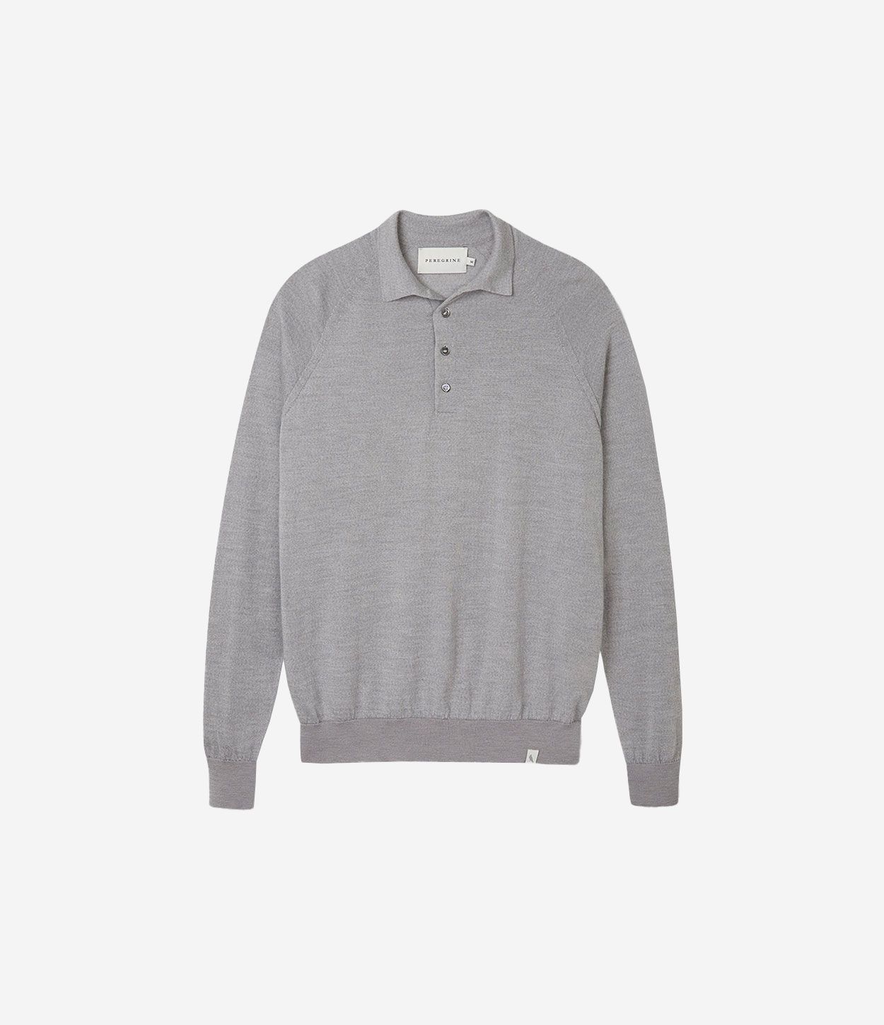 Peregrine Grey Long Sleeve Wool Polo
