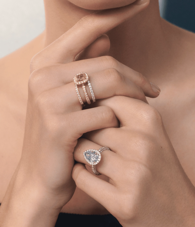 Woman wearing a ring on each hand