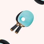 Tiffany Leather and Walnut Table Tennis Paddles