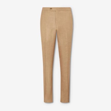 New & Lingwood Bamboo Flat Front Trousers