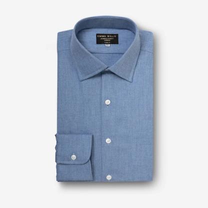 Camisa de algodón cepillado Emma Willis en color denim