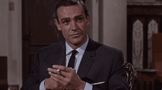 Sean Connery in 007 From Russia With Love wearing a suit