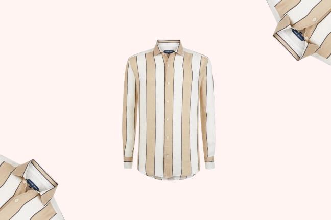 Frescobol Carioca Wide-Stripe Linen Shirt