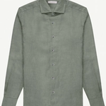 Luca Faloni Safari Green Portofino linen shirt