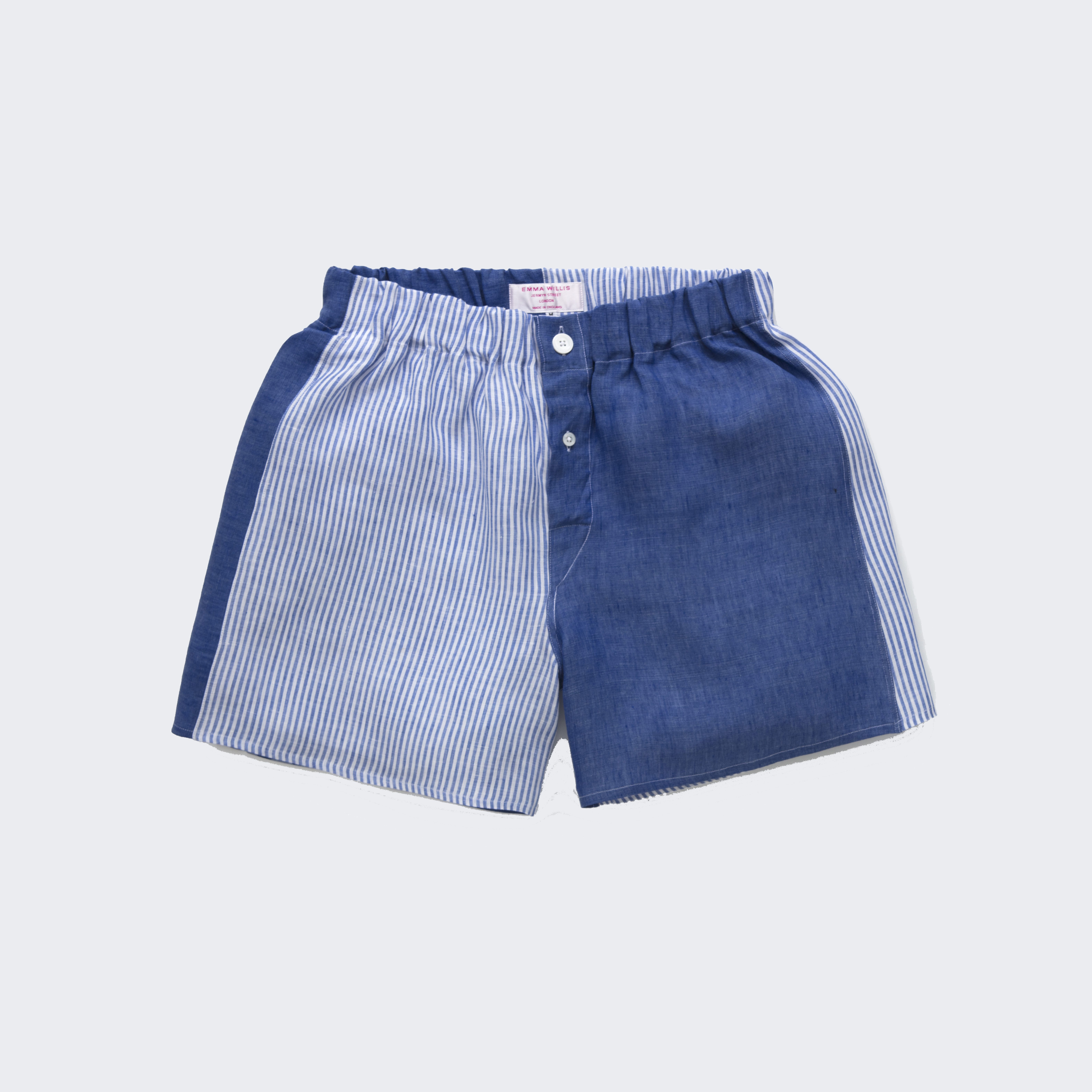 Lapis and Navy Butcher Patchwork Linen