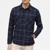 Percival Navy Windowpane Workshirt