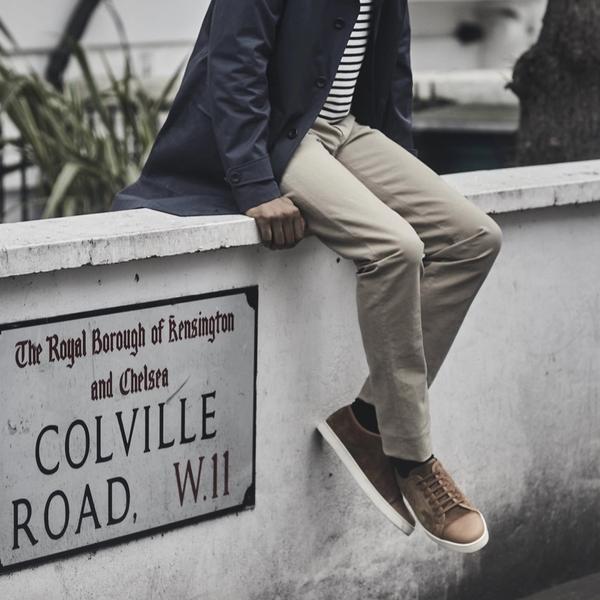 mens smart black leather trainers