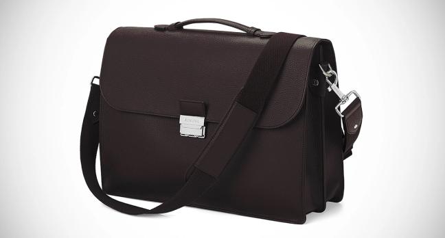 aspinal of london fleming briefcase in brown leather
