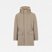 Taupe Cashmere and Wool Flannel Parka