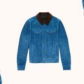 Berluti Corduroy-Trimmed Suede Trucker Jacket