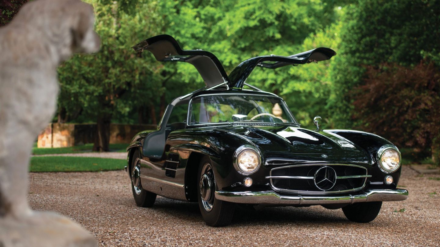 This 1954 gull-wing Mercedes-Benz is pure black magic