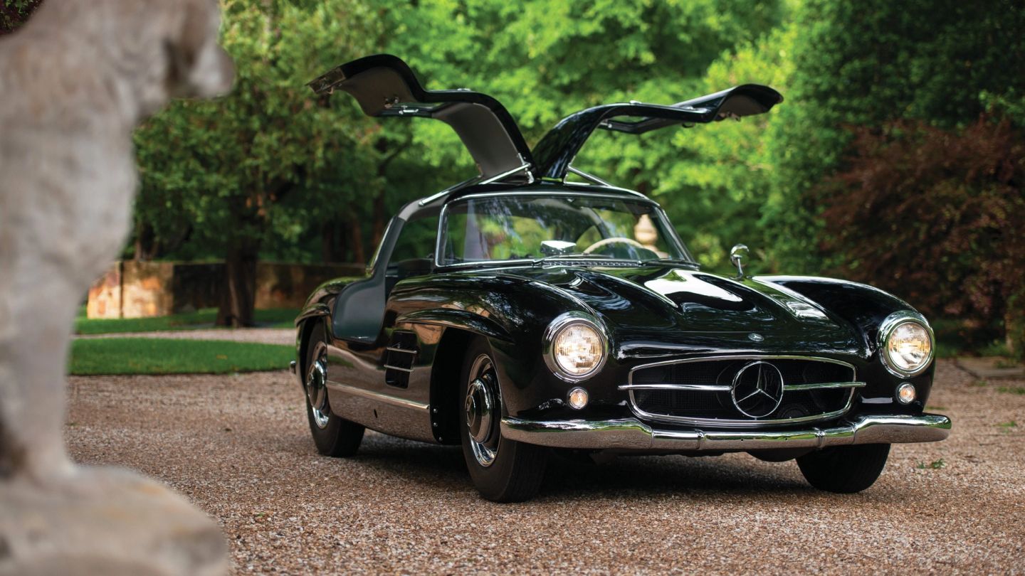 This 1954 gull-wing Mercedes-Benz is pure black magic