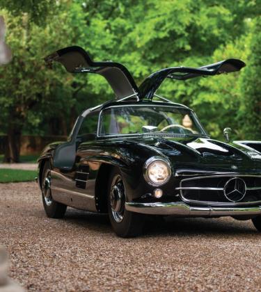 This 1954 gull-wing Mercedes-Benz is pure black magic