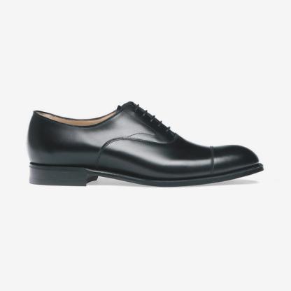 Alfred Capped Oxford in Black Calf Leather