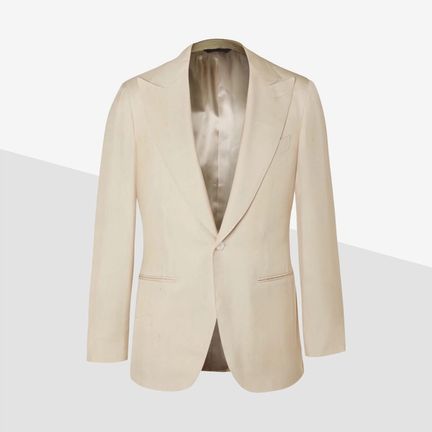 Saman Amel slim-fit slub silk tuxedo jacket
