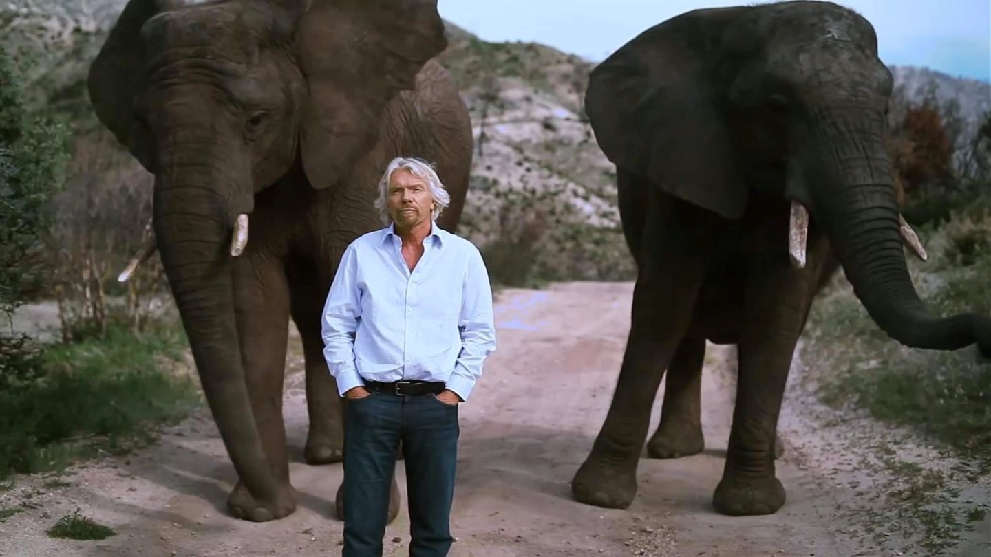 Richard Branson and CGI elephants go viral to save rhinos from extinction