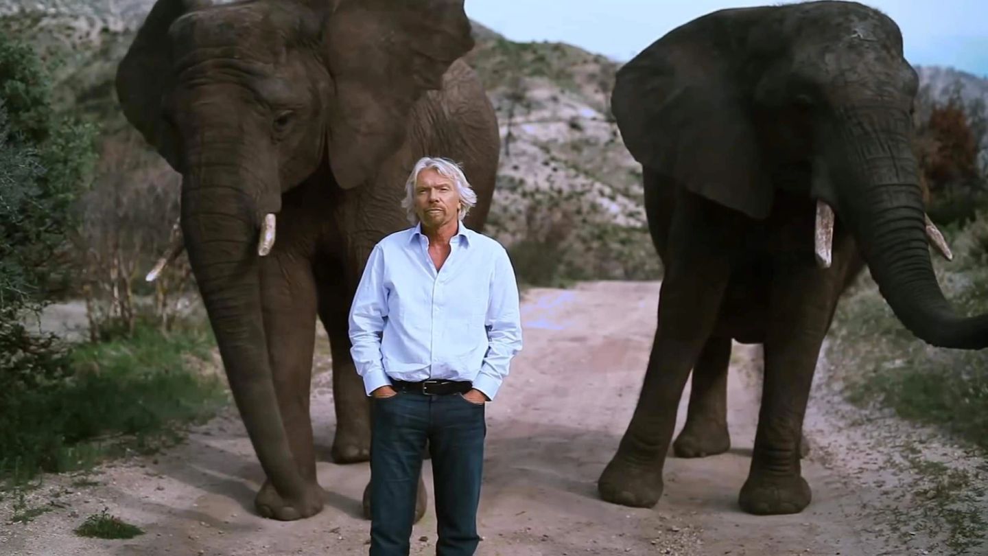 Richard Branson and CGI elephants go viral to save rhinos from extinction