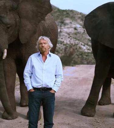 Richard Branson and CGI elephants go viral to save rhinos from extinction