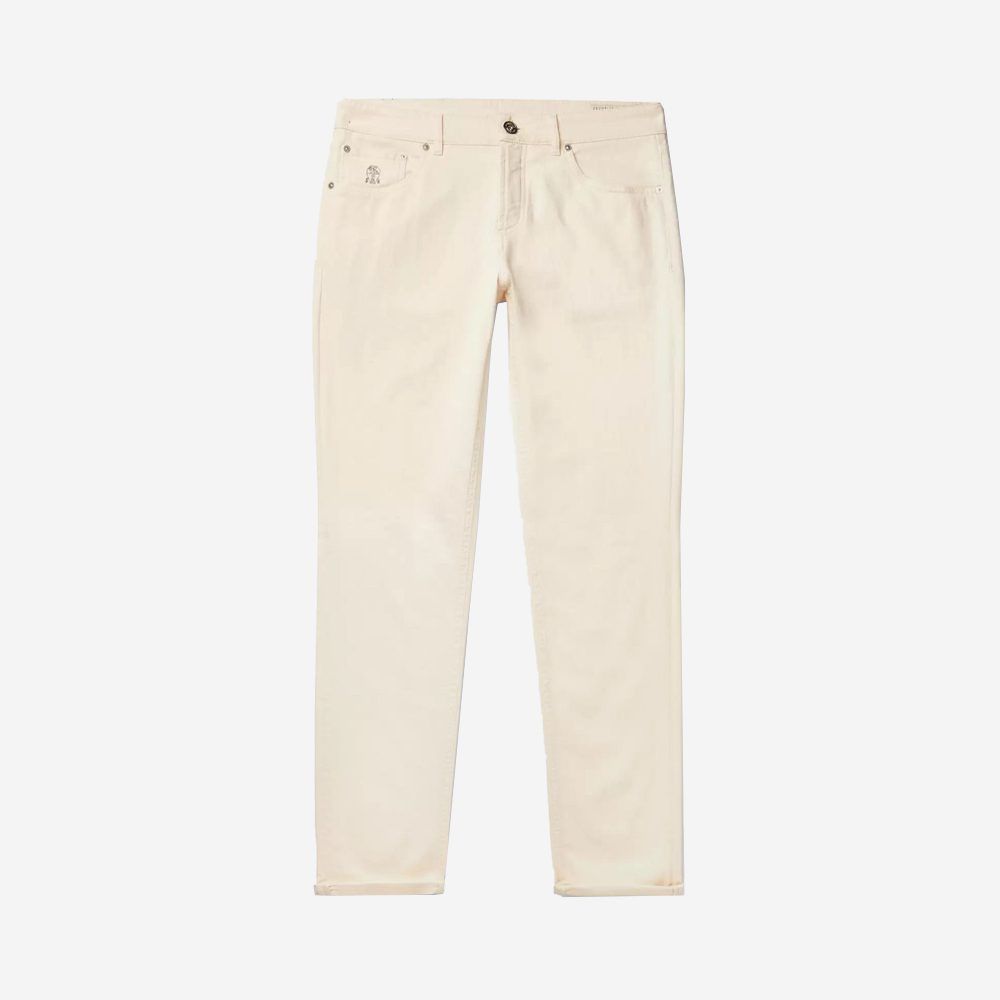Brunello Cucinelli Ecru Denim Jeans