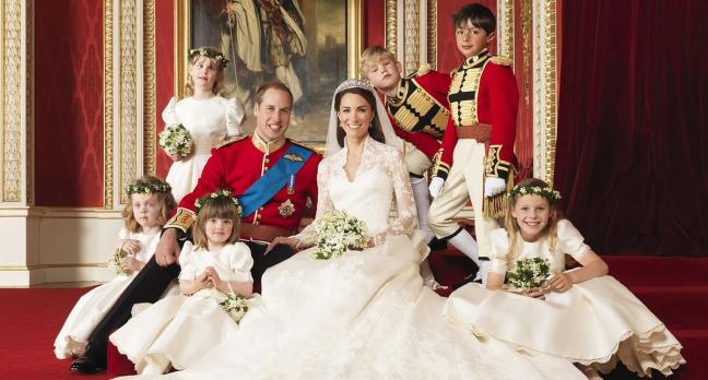 HRH Prince William and Kate Middleton Duke and Duchess of Cambridge official wedding portrait by Hugo Bernand