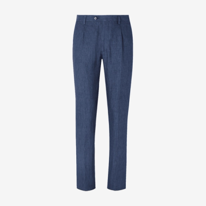 Etro Dark Blue Linen Trousers