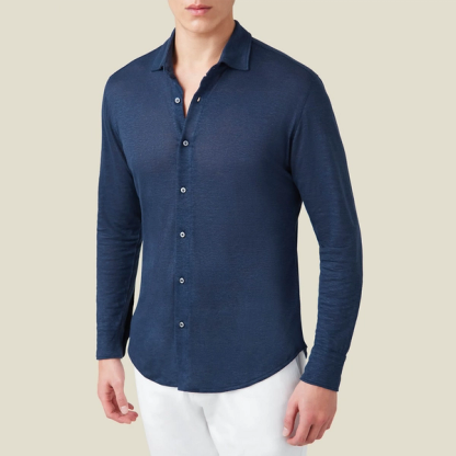 Luca Faloni Navy Blue Jersey Shirt