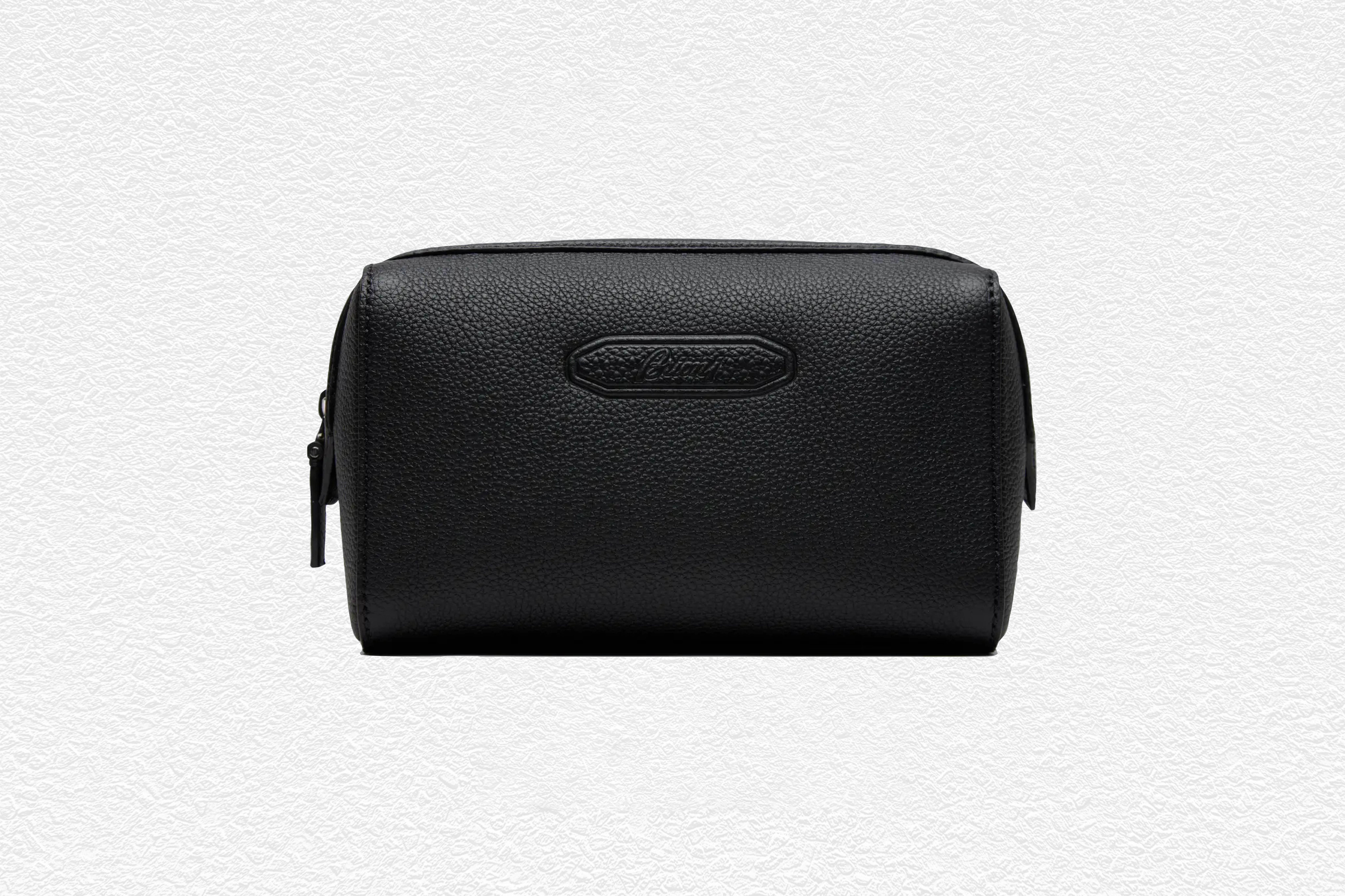 Black Grained Leather Beauty Case 