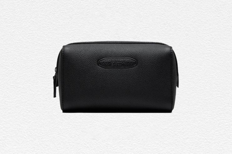 Black Grained Leather Beauty Case 