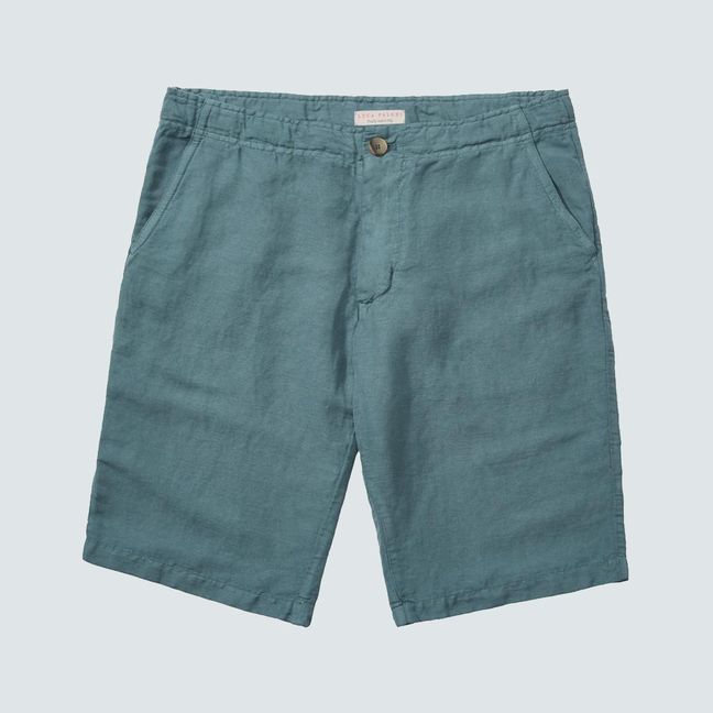 Luca Faloni Marine Green Panarea Linen-Cotton Shorts