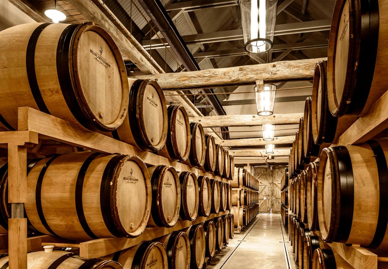 Oak barrels in the Billecart-Salmon cellar