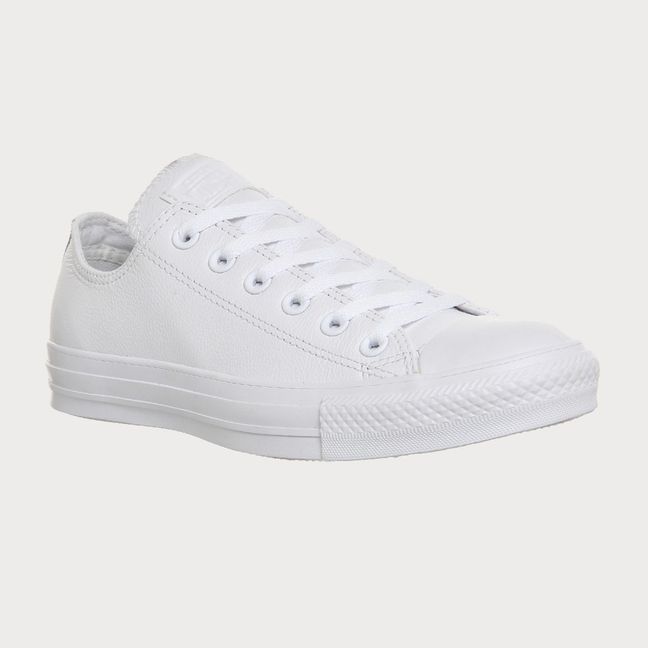 Converse All Star Low Leather White Mono Leather