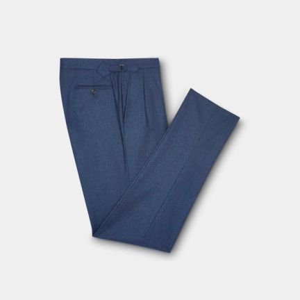 Grant Blue Worsted Flannel Trousers