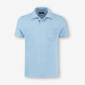 Aurélien, Light Blue Terry Towelling Polo Shirt