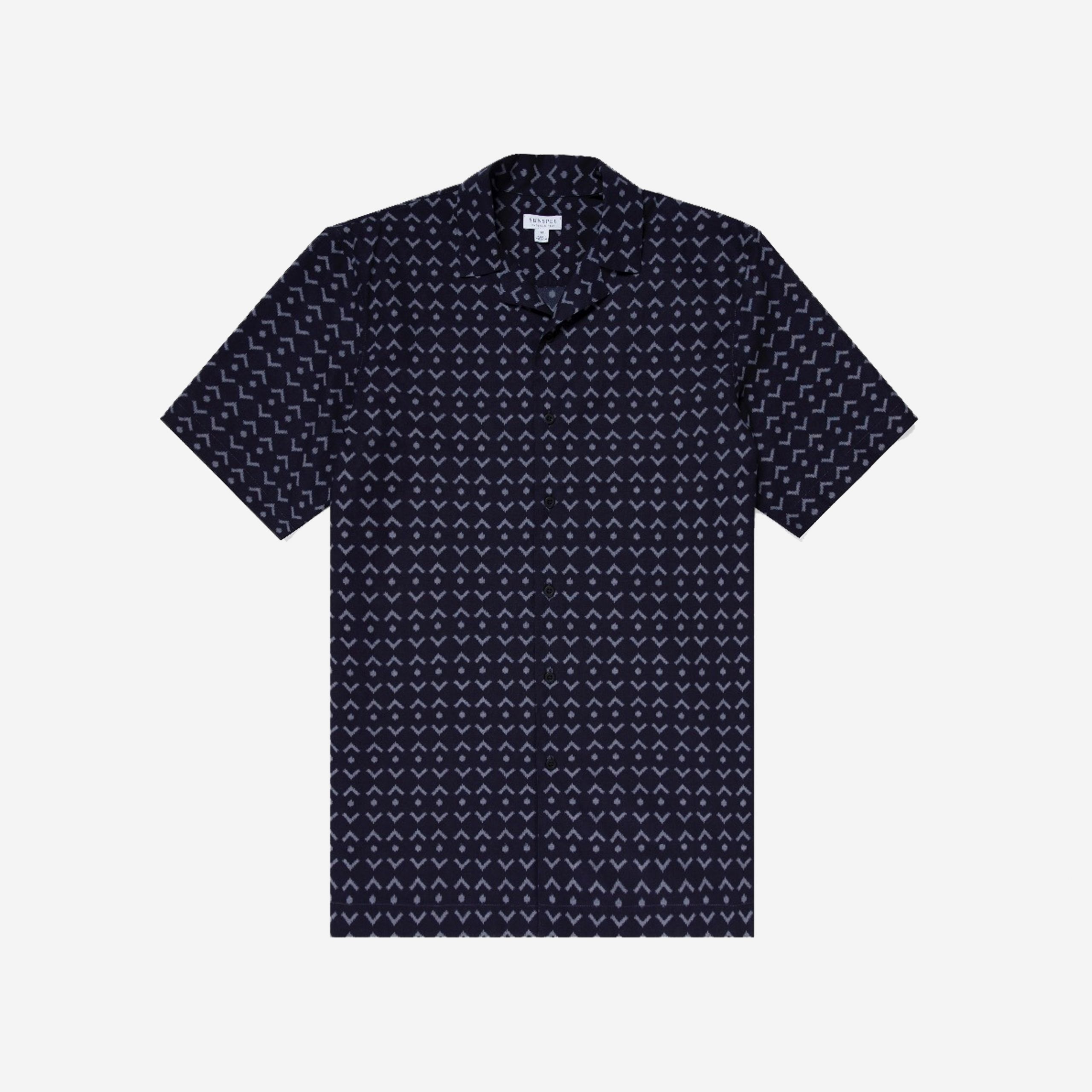 Sunspel Printed Camp Collar Shirt