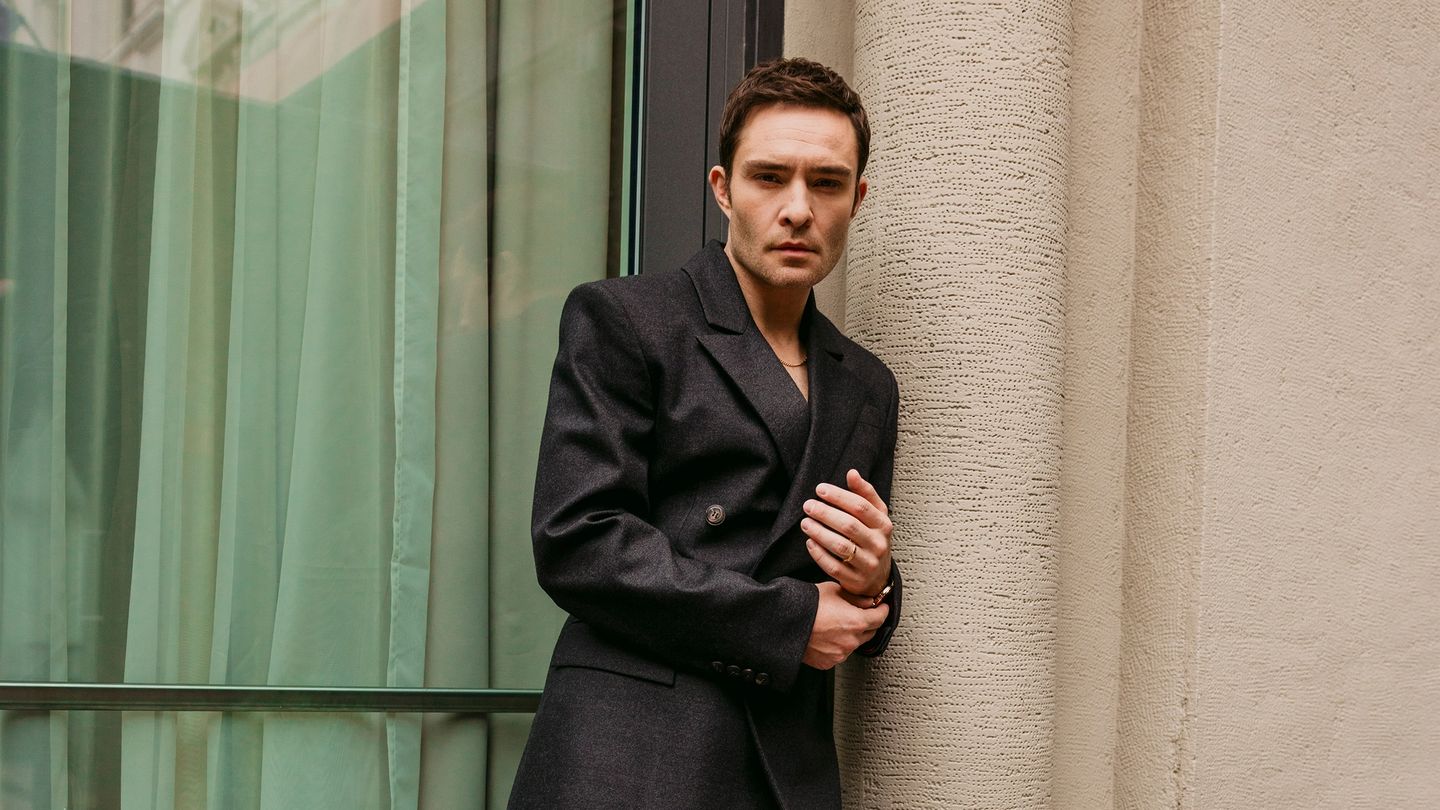 For Ed Westwick sweatpants are out and very nice (Ferrari) suits are in