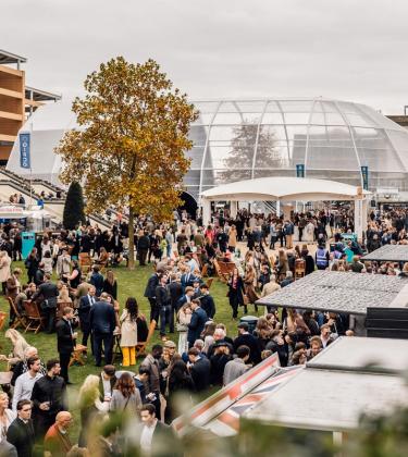 Racegoers gathered at Ascot on British Champions Day