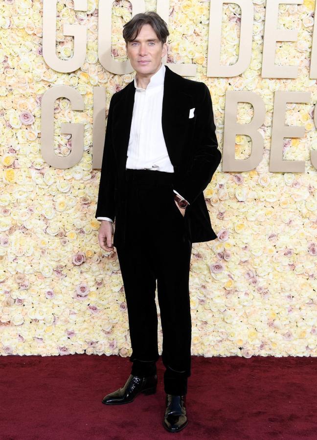 Cillian Murphy Dressed in full Saint Laurent By Anthony Vaccarello on the Golden Globes red carpet