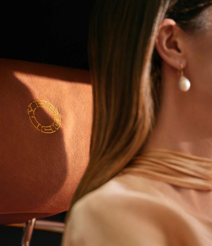Wheely logo on suede head rest behind passenger head