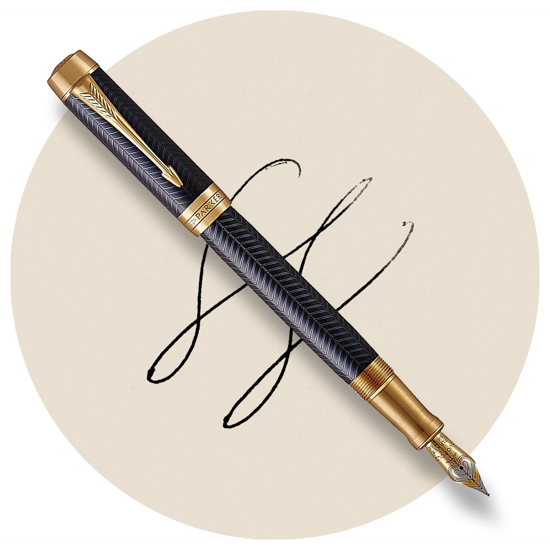 Parker Duofold Lacquered Chevron Fountain Pen