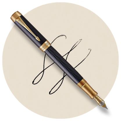 Parker Duofold Lacquered Chevron Fountain Pen